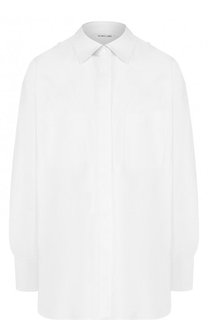 Однотонная хлопковая блуза свободного кроя Helmut Lang