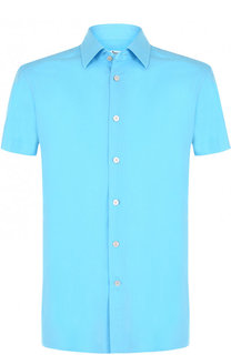 Рубашка из смеси хлопка и льна с короткими рукавами Kiton