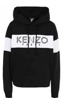 Хлопковая толстовка с логотипом бренда и капюшоном Kenzo
