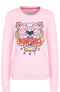 Хлопковый свитшот с контрастной вышивкой Kenzo