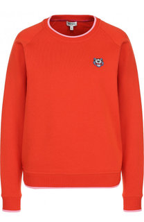 Хлопковый свитшот с вышитым логотипом бренда Kenzo