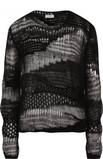 Пуловер фактурной вязки с круглым вырезом Saint Laurent