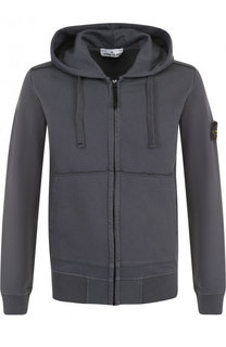Хлопковая толстовка на молнии с капюшоном Stone Island