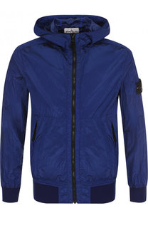 Бомбер на молнии с капюшоном Stone Island