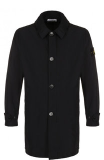 Однобортное пальто прямого кроя на молнии Stone Island