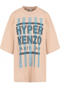Удлиненная хлопковая футболка свободного кроя Kenzo