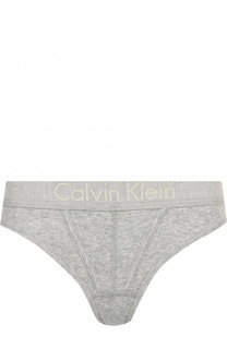 Хлопковые трусы-стринги с логотипом бренда Calvin Klein Underwear