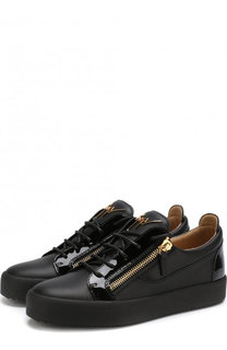 Кожаные кеды Frankie на шнуровке Giuseppe Zanotti Design
