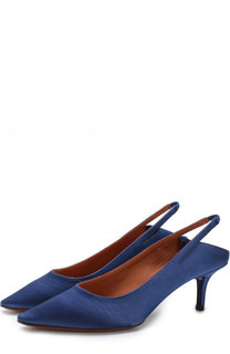 Атласные туфли на каблуке kitten heel Vetements