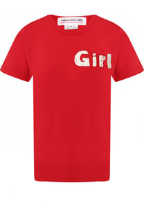 Приталенная хлопковая футболка с круглым вырезом Comme des Garcons GIRL
