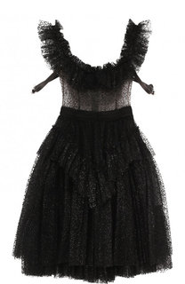 Приталенное кружевное мини-платье Dsquared2