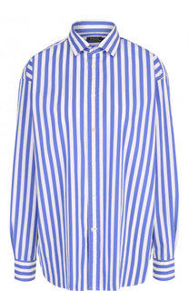 Хлопковая блуза свободного кроя в полоску Polo Ralph Lauren