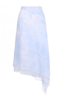 Шелковая юбка асимметричного кроя с принтом Michael Kors Collection