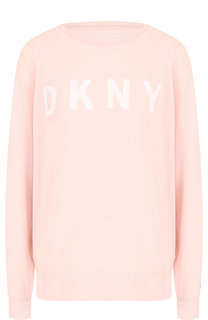 Свитшот свободного кроя с надписью DKNY