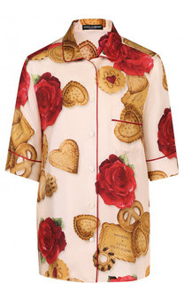Шелковая блуза с принтом Dolce &amp; Gabbana