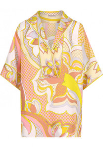 Шелковая блуза свободного кроя с принтом Emilio Pucci