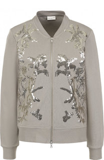 Хлопковый кардиган на молнии с вышивкой пайетками Dries Van Noten