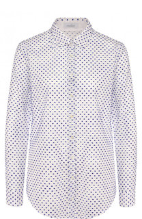 Хлопковая блуза свободного кроя в контрастной отделкой Van Laack