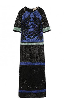 Приталенное платье-миди с пайетками Elie Saab