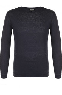 Льняной лонгслив с круглым вырезом Giorgio Armani