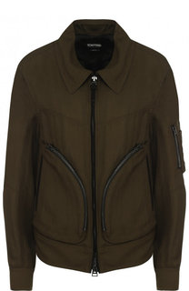 Куртка с отложным воротником из смеси вискозы и льна Tom Ford