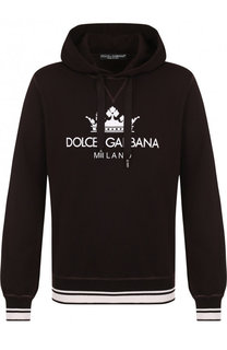 Хлопковое худи с логотипом бренда Dolce &amp; Gabbana