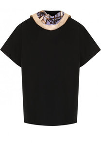 Однотонный хлопковый топ прямого кроя Dries Van Noten