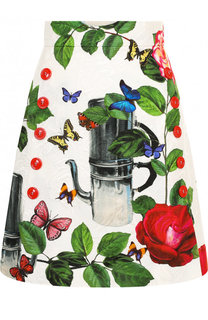 Мини-юбка А-силуэта с ярким принтом Dolce &amp; Gabbana