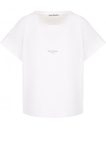 Хлопковая футболка свободного кроя с круглым вырезом Acne Studios