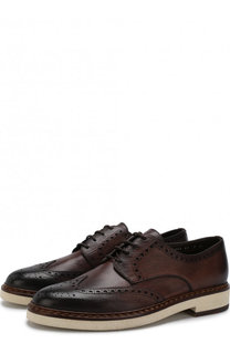Кожаные дерби с брогированием Santoni