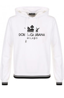 Хлопковое худи с логотипом бренда Dolce &amp; Gabbana