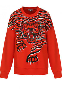 Хлопковый свитшот свободного кроя с логотипом бренда Kenzo