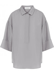 Хлопковая блуза свободного кроя с укороченным рукавом Van Laack