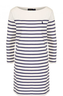 Хлопковое мини-платье в контрастную полоску Polo Ralph Lauren