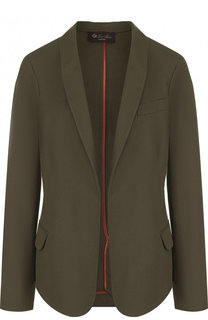 Однотонный приталенный жакет из хлопка Loro Piana