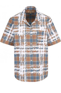 Хлопковая блуза свободного кроя с коротким рукавом Burberry