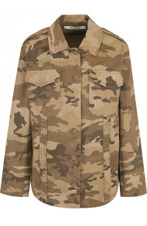 Хлопковый френч с камуфляжным принтом и накладными карманами Two Women In The World