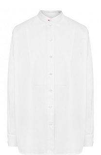 Хлопковая блуза свободного кроя с воротником-стойкой Victoria Beckham