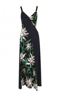 Приталенное шелковое платье-миди с принтом Diane Von Furstenberg