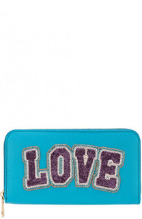 Кожаное портмоне на молнии с аппликацией из бисера Dolce &amp; Gabbana