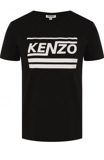 Хлопковая футболка с логотипом бренда Kenzo