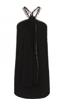 Шелковое мини-платье с открытой спиной Saint Laurent