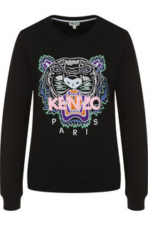 Хлопковый свитшот с контрастной вышивкой Kenzo