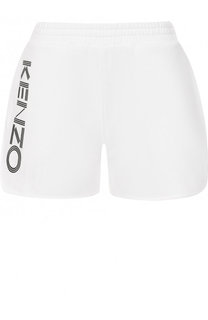 Хлопковые мини-шорты с логотипом бренда Kenzo