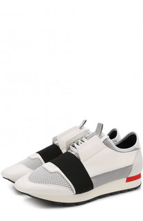 Комбинированные кроссовки Race на шнуровке Balenciaga