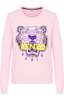 Хлопковый свитшот с контрастной вышивкой Kenzo