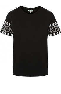 Хлопковая футболка с круглым вырезом и логотипом бренда Kenzo