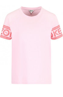 Хлопковая футболка с круглым вырезом и логотипом бренда Kenzo