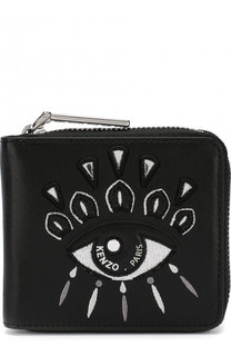 Кожаный кошелек на молнии с вышивкой Eye Kenzo