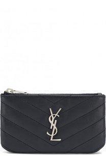 Кожаный футляр для ключей с логотипом бренда Saint Laurent